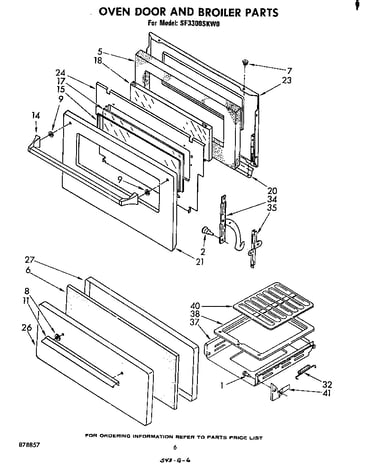 Oven door and broiler