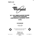 Whirlpool SF3300EKW0 front cover diagram