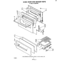 Whirlpool SF3300EKW0 oven door and broiler diagram