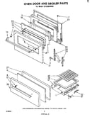 Oven door and broiler