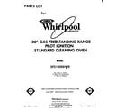 Whirlpool SF3100SKW0 front cover diagram