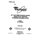 Whirlpool SF3100EKW0 front cover diagram