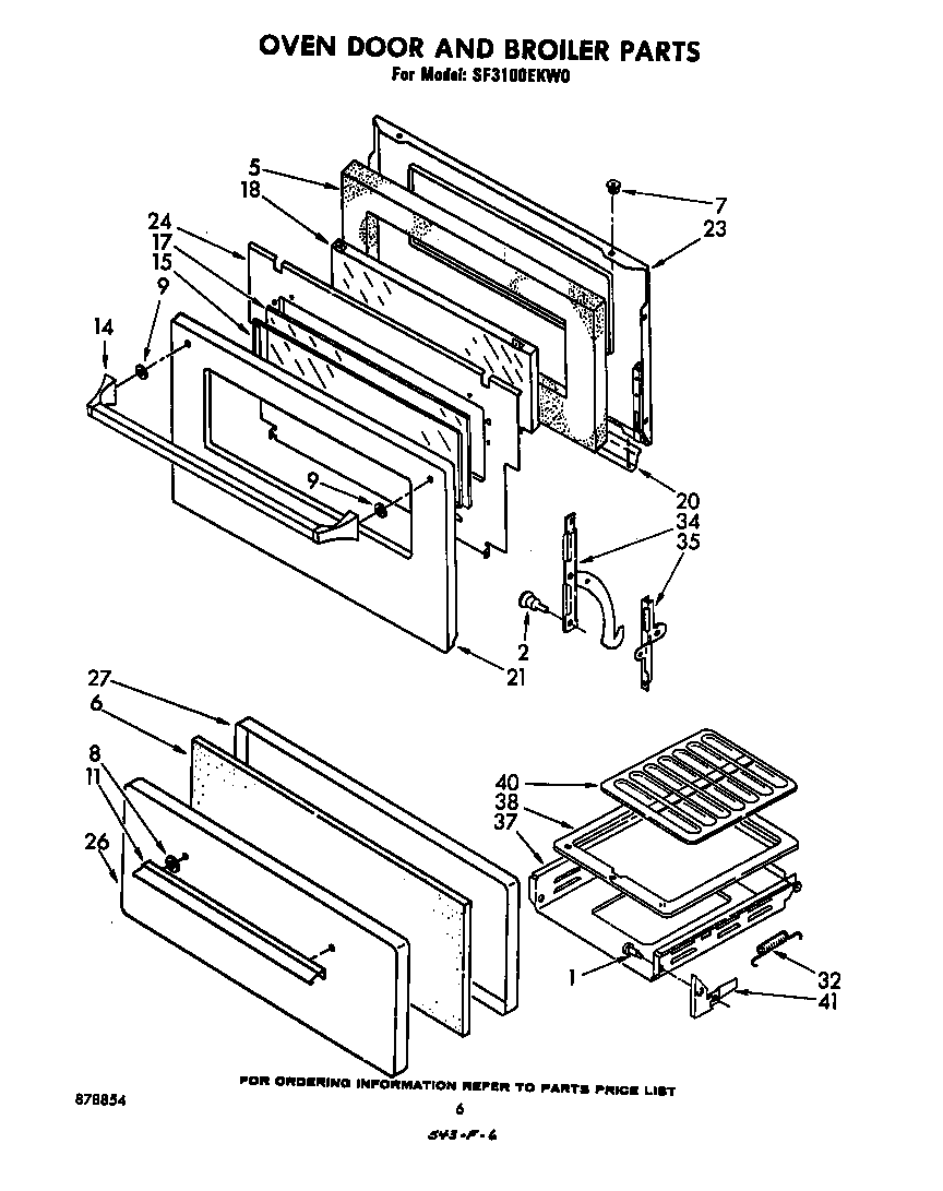 Oven door and broiler