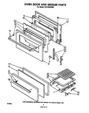 Oven door and broiler