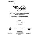 Whirlpool SF3000SKW0 front cover diagram