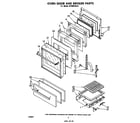 Whirlpool SF350PSK0 oven door and broiler diagram