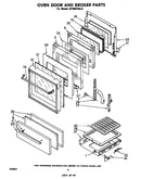 Oven door and broiler