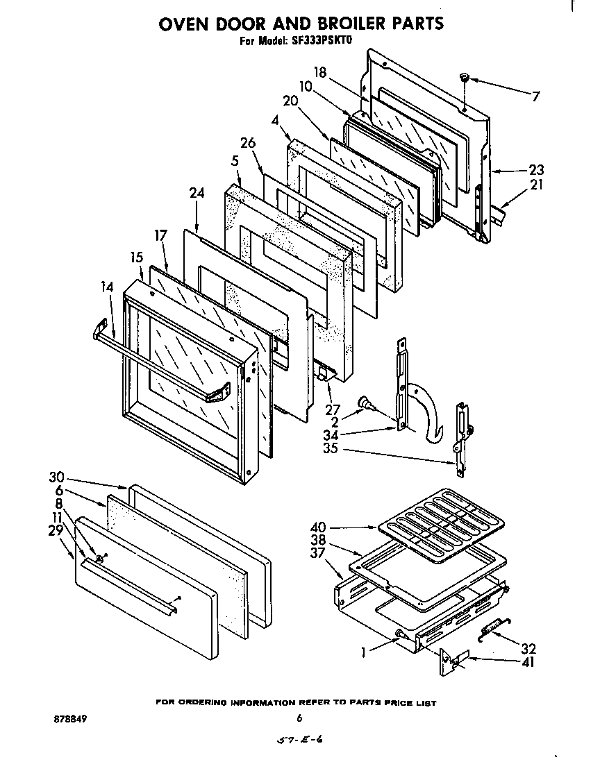 Oven door and broiler