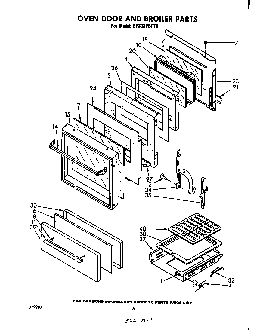 Oven door and broiler