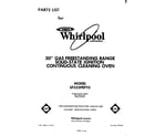 Whirlpool SF333PEPT0 front cover diagram
