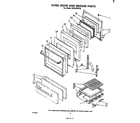 Whirlpool SF333PEPT0 oven door and broiler diagram