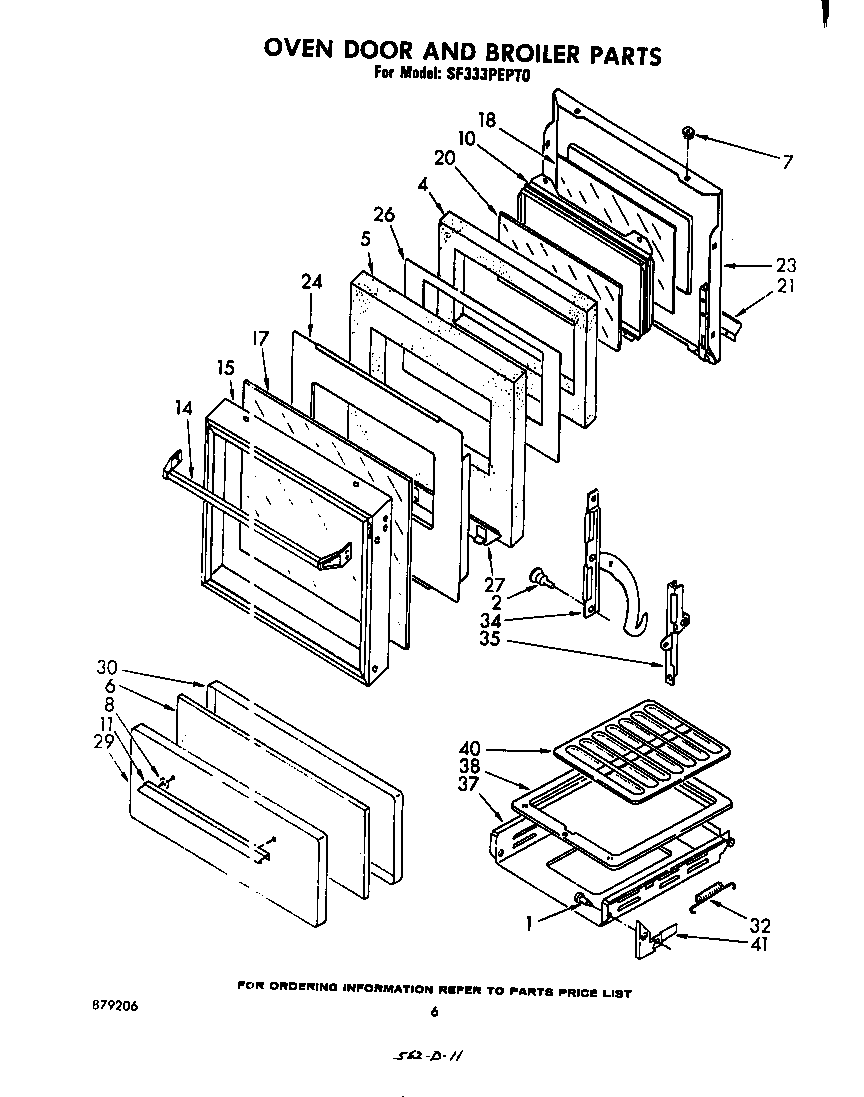 Oven door and broiler