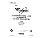 Whirlpool SF304BSPW0 front cover diagram