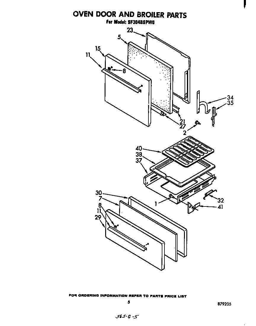 Oven door and broiler