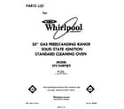 Whirlpool SF3100EPW0 front cover diagram