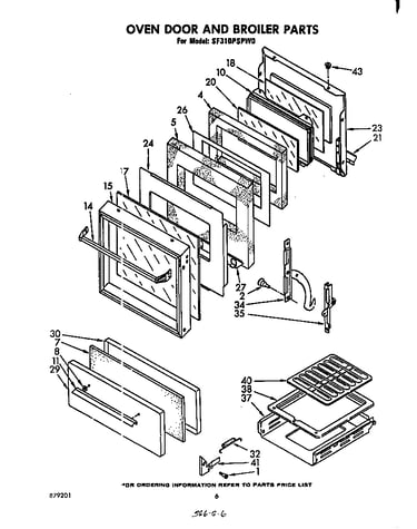 Oven door and broiler