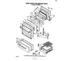 Whirlpool SF310PEPW0 oven door and broiler diagram