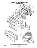 Oven door and broiler