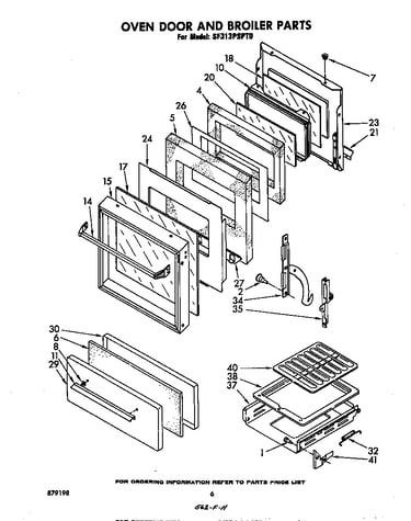 Oven door and broiler