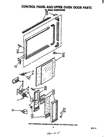 Control panel and upper oven door