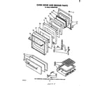 Whirlpool SE950PSPW0 oven door and broiler diagram