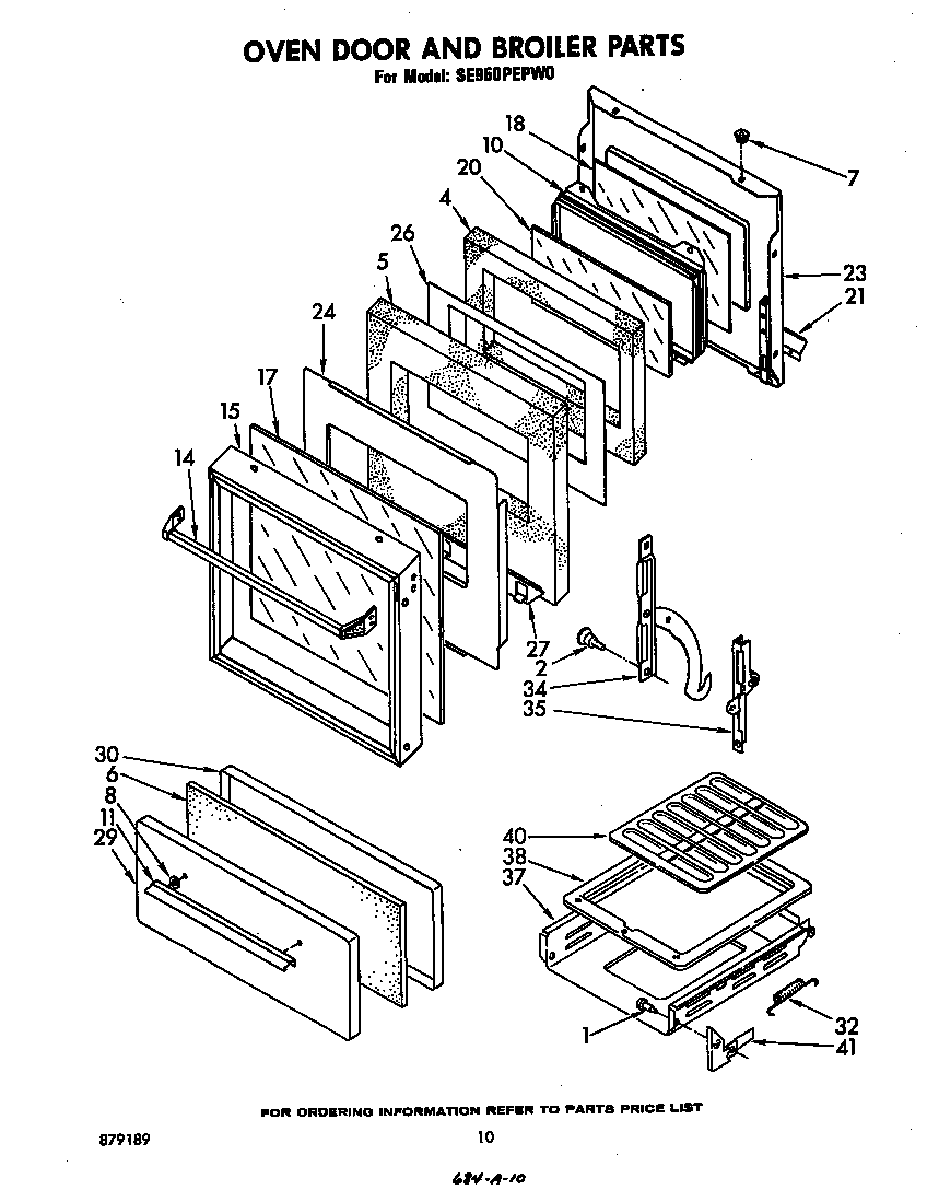 Oven door and broiler