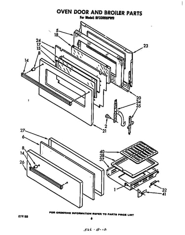 Oven door and broiler