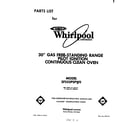 Whirlpool SF350PSPW0 front cover diagram