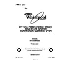 Whirlpool SF3300EPW0 front cover diagram