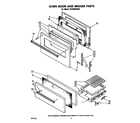 Whirlpool SF3300EPW0 oven door and broiler diagram