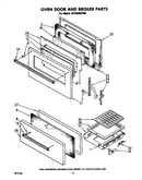 Oven door and broiler