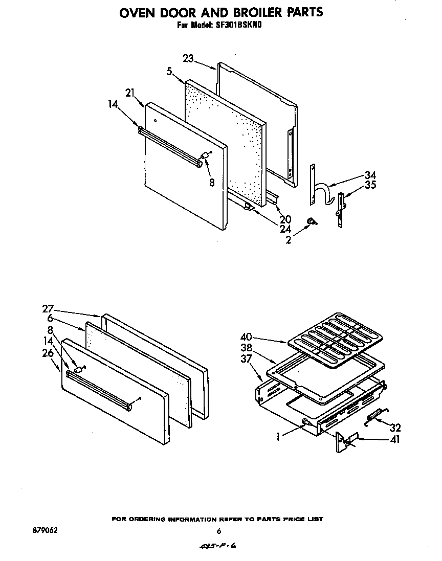 Oven door and broiler