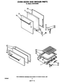 Oven door and broiler