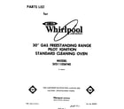 Whirlpool SF3110SKN0 front cover diagram