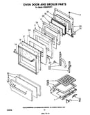 Oven door and broiler