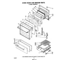 Whirlpool SE953PSKT1 oven door and broiler diagram
