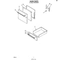 Whirlpool RF0100XKW1 door and drawer diagram