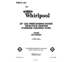 Whirlpool SF0100EKW1 front cover diagram