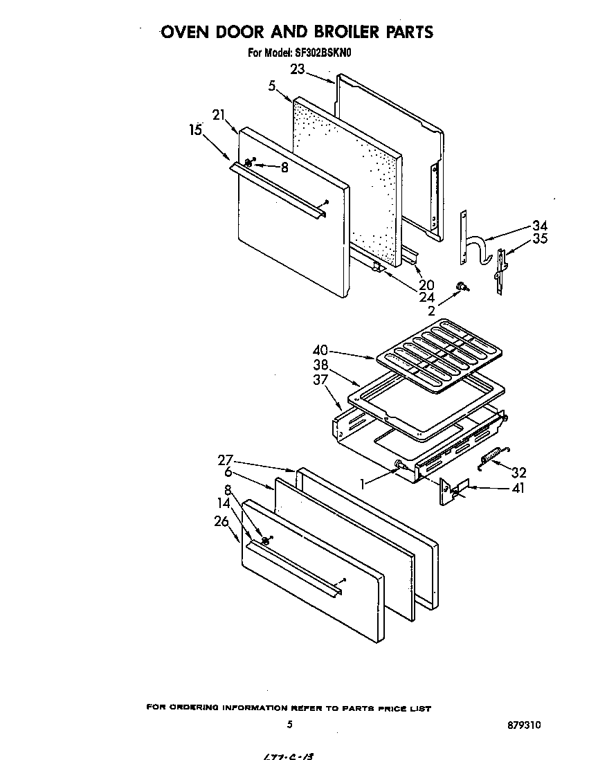 Oven door and broiler