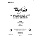 Whirlpool SF5145EPW0 front cover diagram