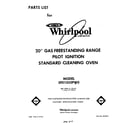 Whirlpool SF0105SPW0 front cover diagram