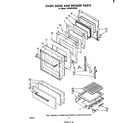Whirlpool SF300PSPW0 oven door and broiler diagram