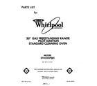 Whirlpool SF302ESPW0 front cover diagram