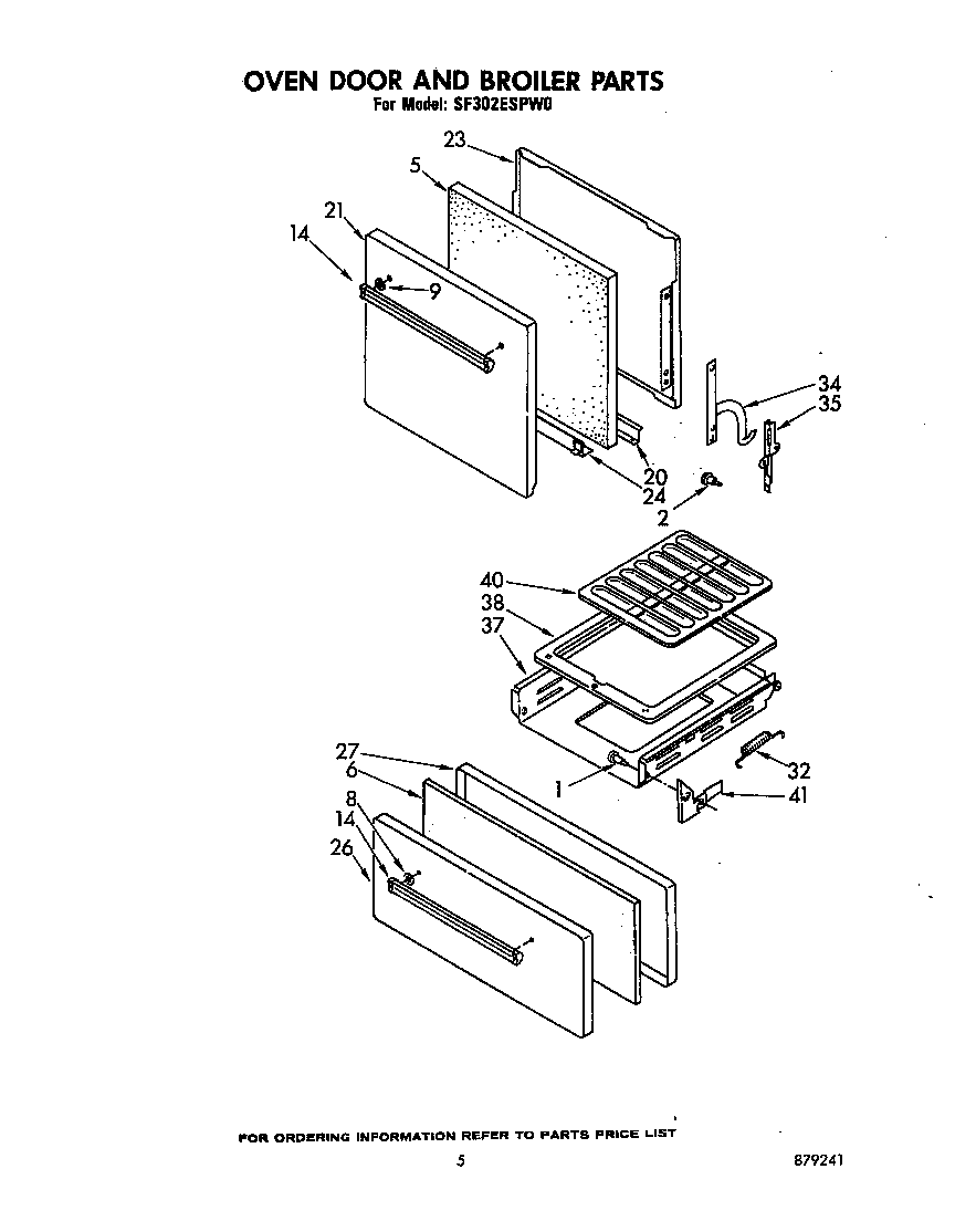 OVEN DOOR AND BROILER