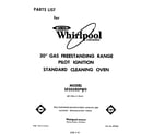 Whirlpool SF305ESPW0 front cover diagram