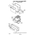 Whirlpool SF315EEPW0 oven door and broiler diagram