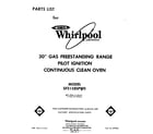 Whirlpool SF315ESPW0 front cover diagram