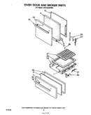 Oven door and broiler
