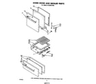 Whirlpool SF335EEPW0 oven door and broiler diagram