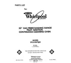 Whirlpool SF335ESPW0 front cover diagram